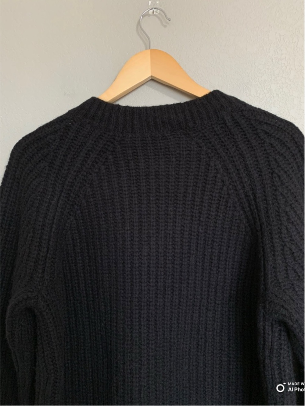 Everlane Black The Fisherman Cardigan in Cloud Size Small NWT Cozy Fall Winter - Picture 9 of 16